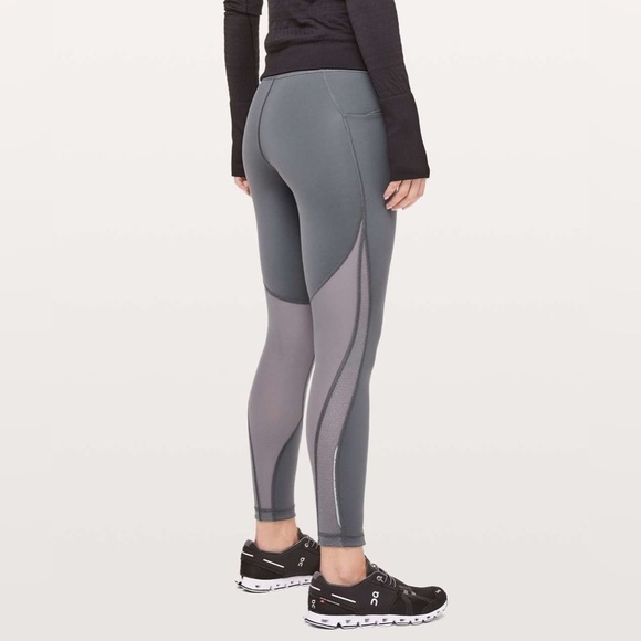 Lululemon Women’s Run Smoothly 7/8 Leggings Grey Size 8 Activewear Athletic - Picture 1 of 9